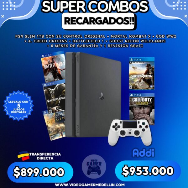 Combo Ps4 Slim 1Tb Usada