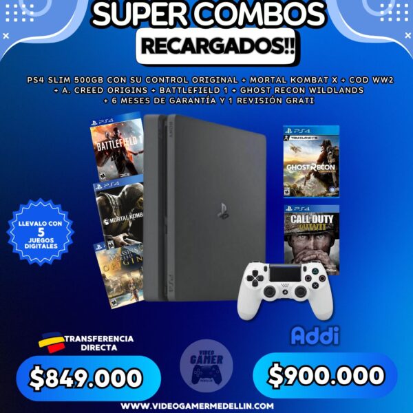 Combo Ps4 Slim 500Gb Usada