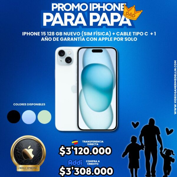 Iphone 15 128 Gb Nuevo (Sim fisica)